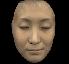 計測した顔の形状から再現した顔のCG