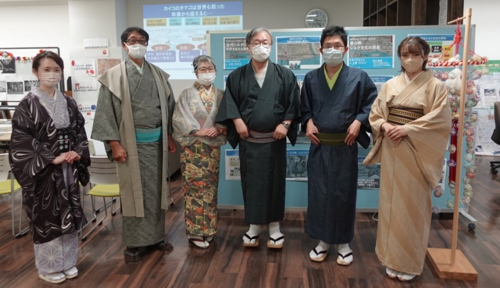キモノマルシェ会場での記念写真